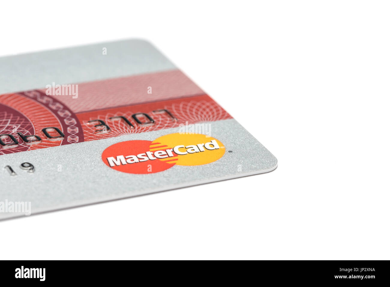 Mastercard Logo. Mastercard Kreditkarte. Stockfoto