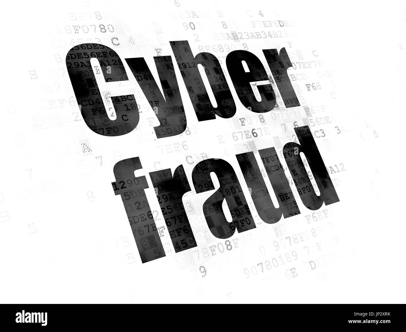 Datenschutz-Konzept: Cyber-Betrug auf Digital-Hintergrund Stockfoto