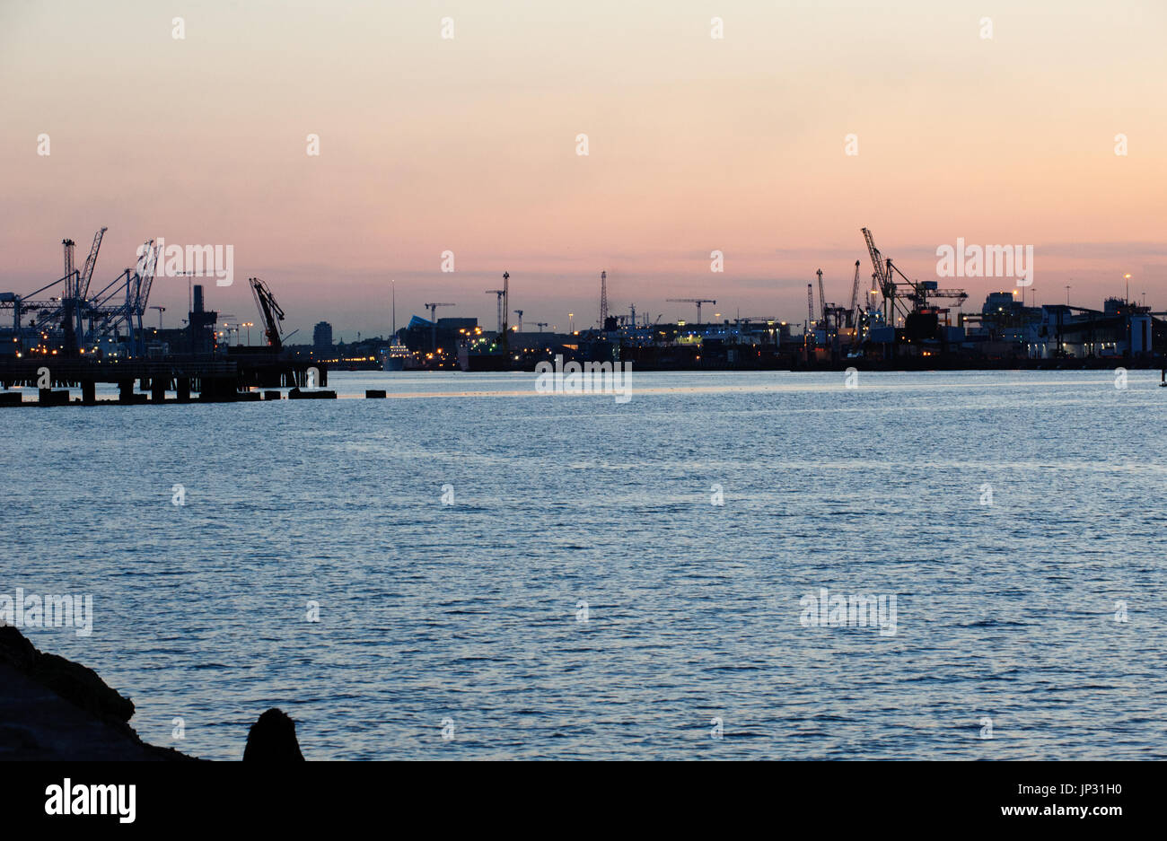 Blick auf Hafen von Bull Südwand Hafen, Irland Dublin Stockfoto
