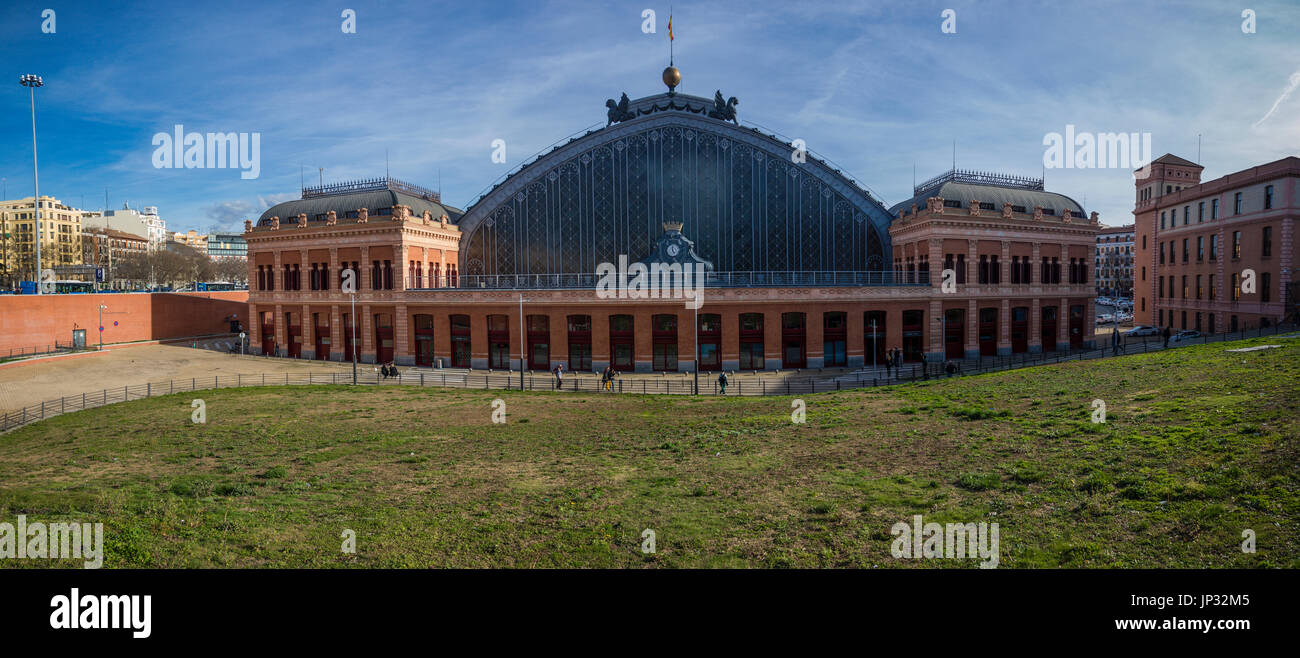 Madrid-Puerta de Atocha Bahnhof Panoramablick Stockfoto