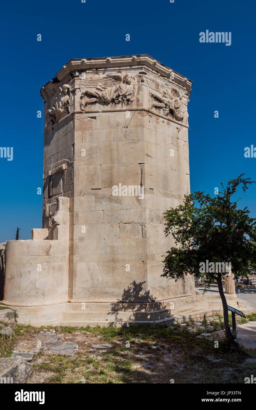 Turm der Winde, römische Agora, Athen, Attika, Griechenland Stockfoto