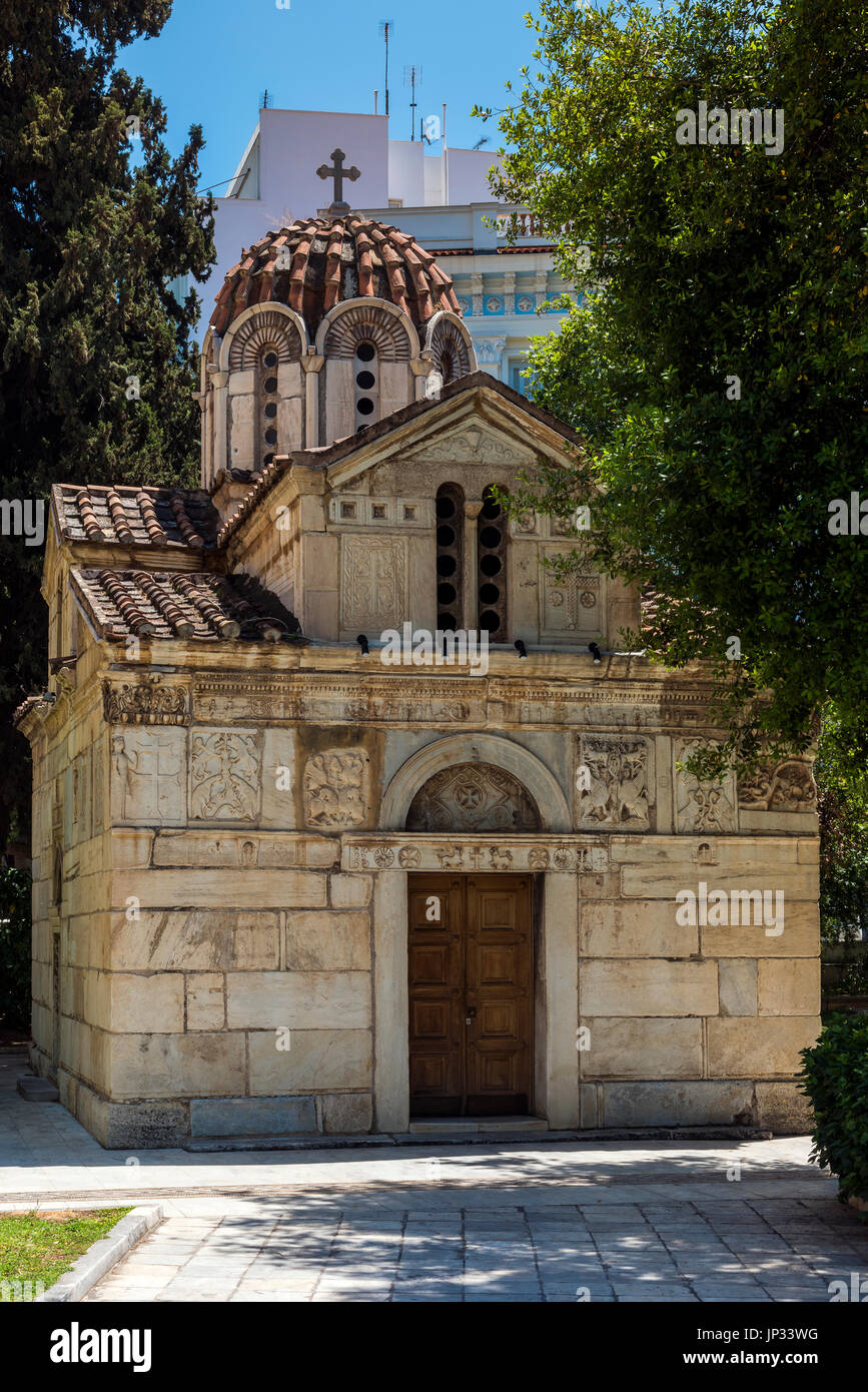 Kirche des Agios Eleftherios oder kleine Metropole, Athen, Attika, Griechenland Stockfoto