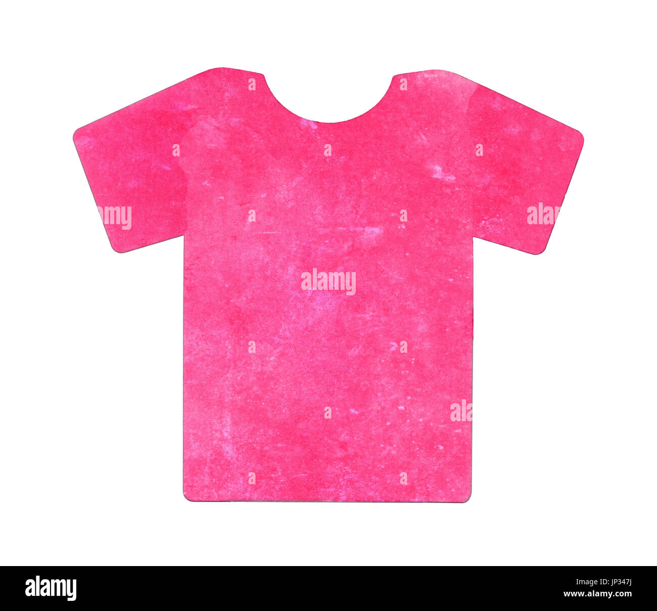 Schlichtes T-shirt, dreckig und Vintage-Look, isoliert auf weiss - rosa Stockfoto