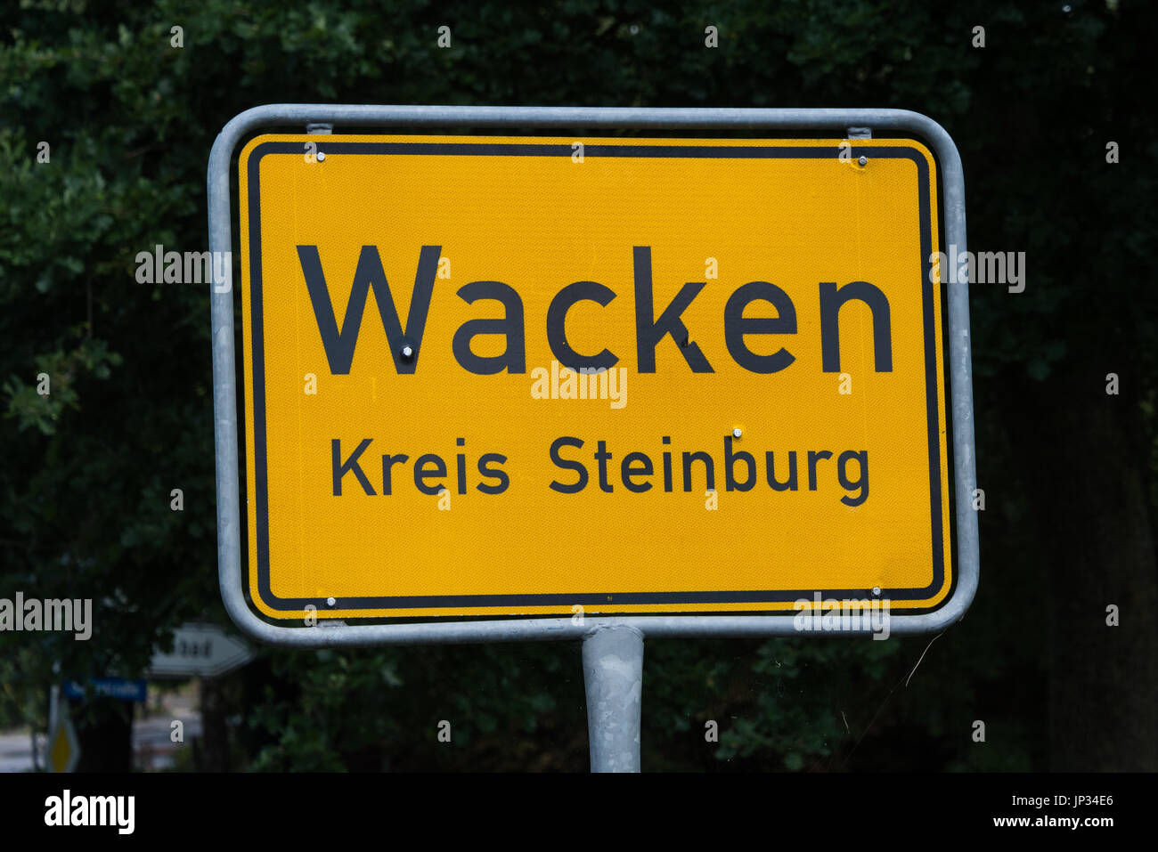 Ortstafel von Wacken Open Air Festival Stockfoto