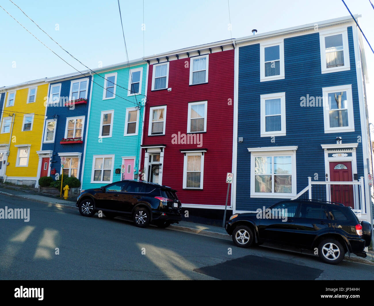 Bunten Reihenhäuser St. Johns, Neufundland Stockfoto