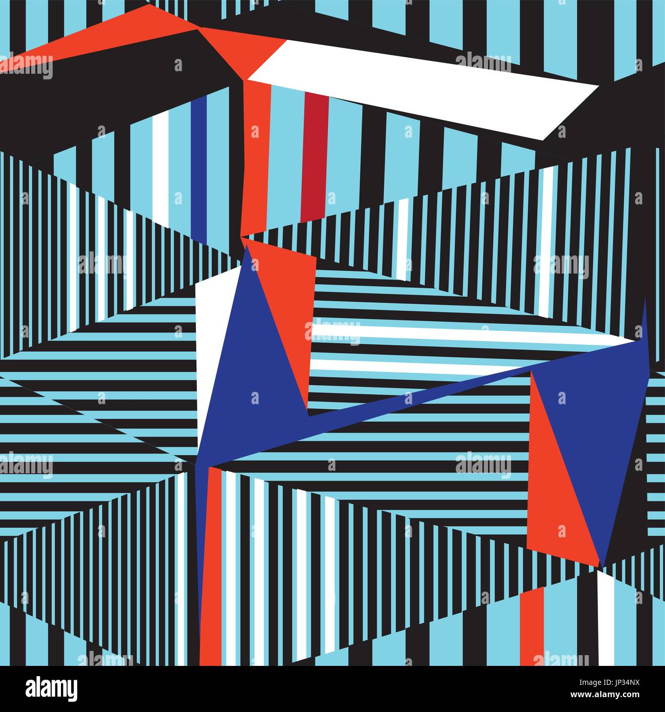 Abstrakte geometrische Muster aus verschiedenen Dreiecke und Streifen Stock Vektor