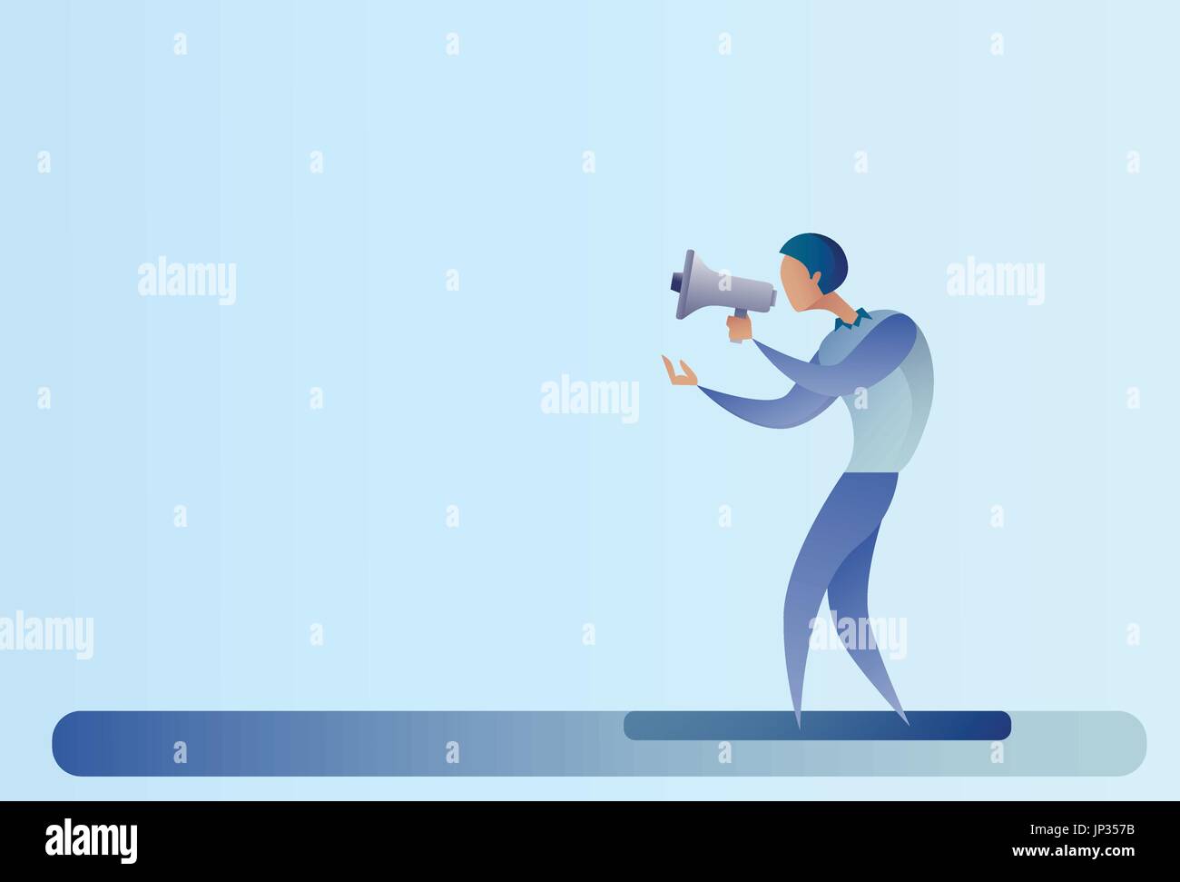 Abstrakt Business Mann halten Megaphon Lautsprecher digitales Marketingkonzept Stock Vektor