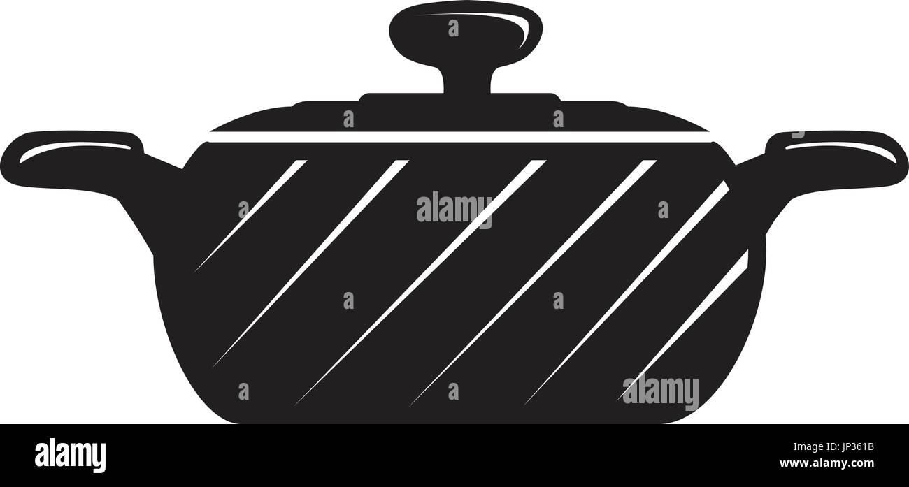 Kochen Sie Symbol der Topf mit Deckel. isoliert auf weißem Hintergrund Stock Vektor