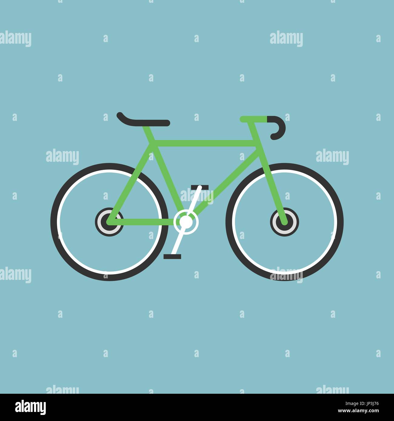 Fahrrad modernen flachen Darstellung. Lime grün Fahrrad Vektor Icon. Stock Vektor