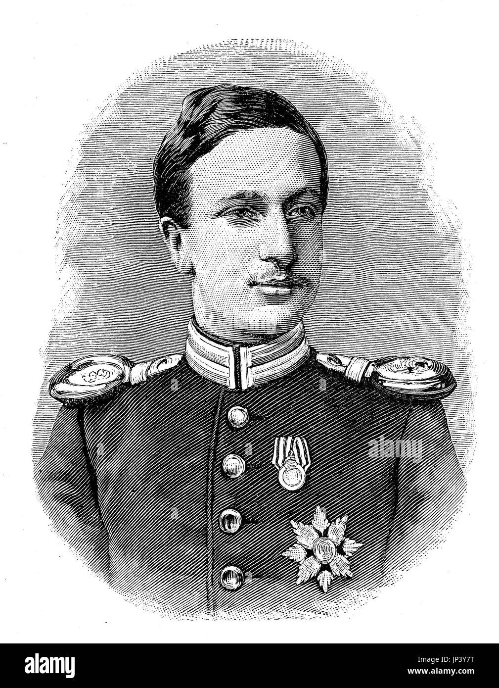 Louis William, Markgraf von Baden-Baden, war 8. April 1655 - 4. Januar 1707, die regierende Markgraf von Baden-Baden in Deutschland und Oberbefehlshaber der kaiserlichen Armee, digital verbesserte Wiedergabe einer Holzschnitt-Publikation aus dem Jahr 1888 Stockfoto