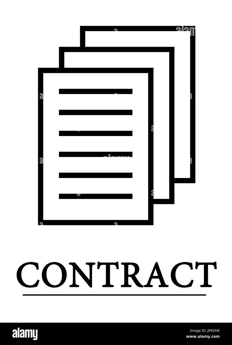 Illustrierte Symbol der Vertragsurkunde Stockfoto