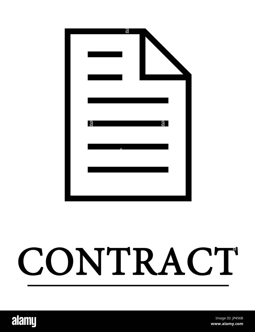 Illustrierte Symbol der Vertragsurkunde Stockfoto