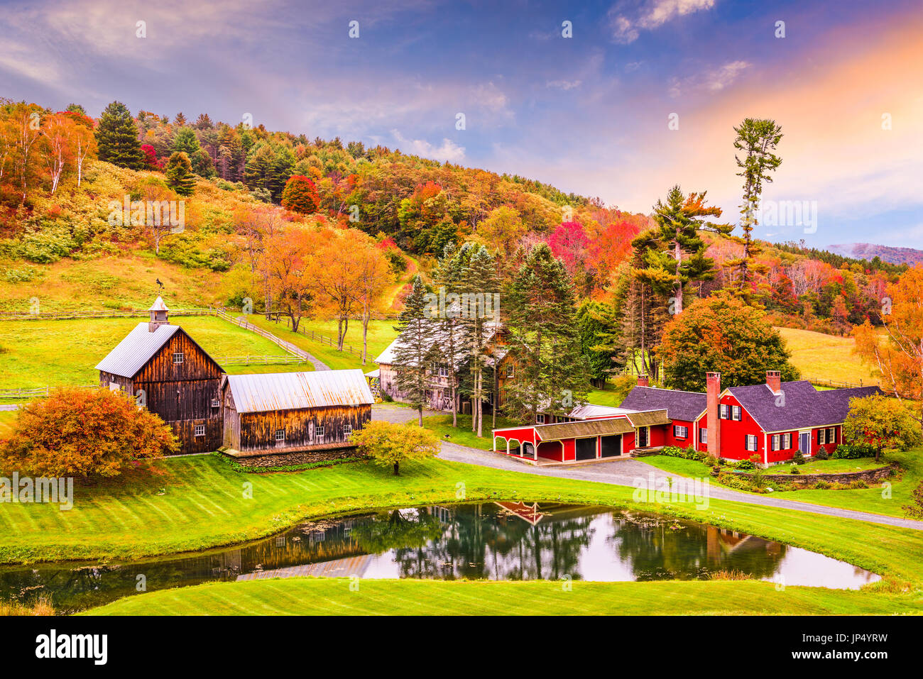 Vermont, USA Anfang Herbst Ländliches Motiv. Stockfoto