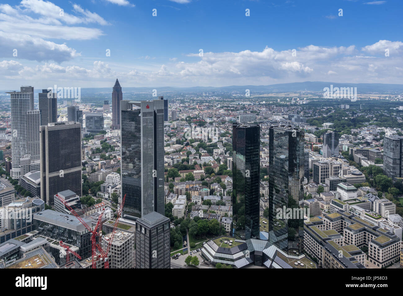 Blick über die Dächer von Frankfurt Am Main Stockfoto