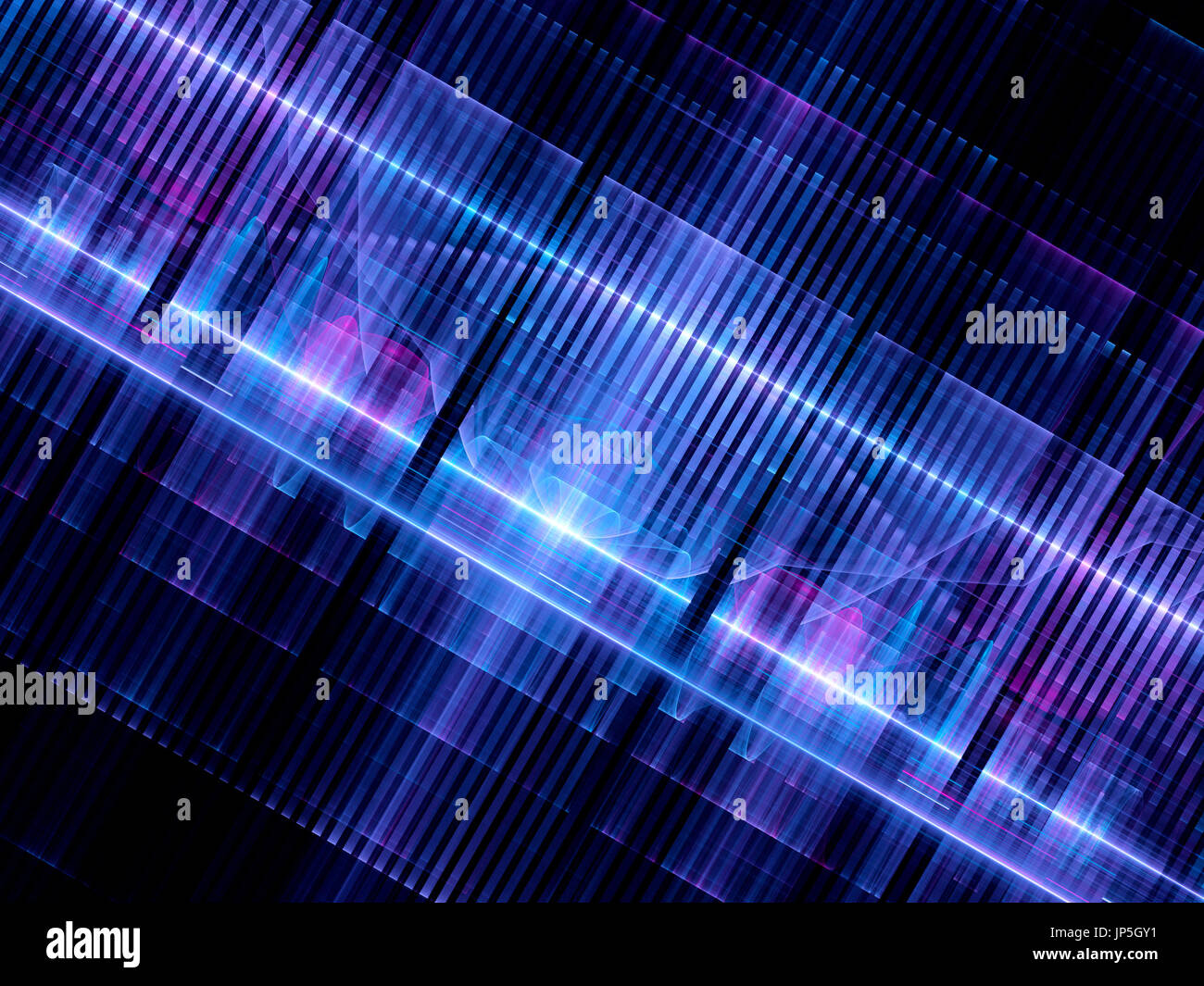 Bunt leuchtende futuristische Hardwarechip, computergenerierten abstrakten Hintergrund 3D-Rendering Stockfoto