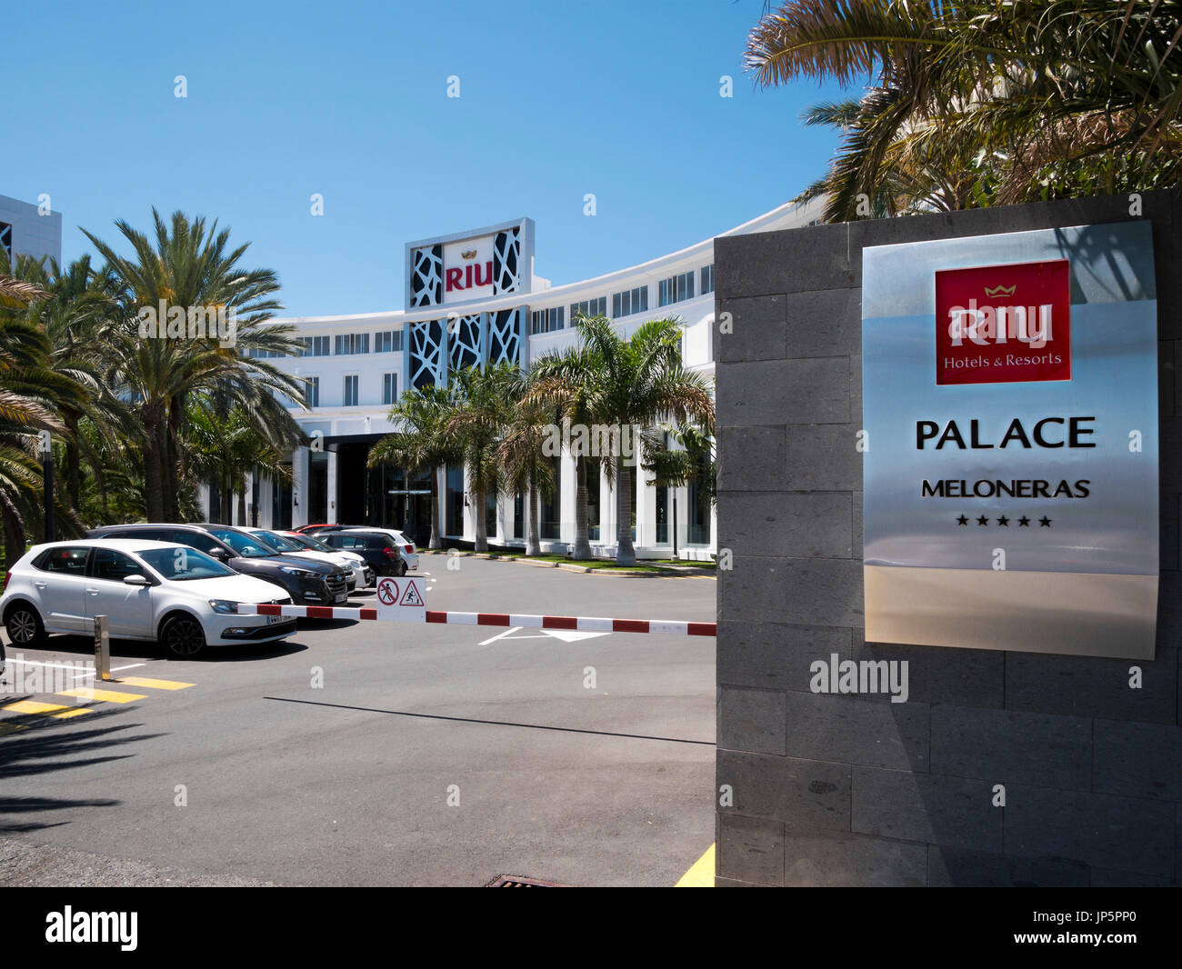 Das Exterieur des 5-Sterne-Riu Palace Hotels, Meloneras, Gran Canaria. Stockfoto