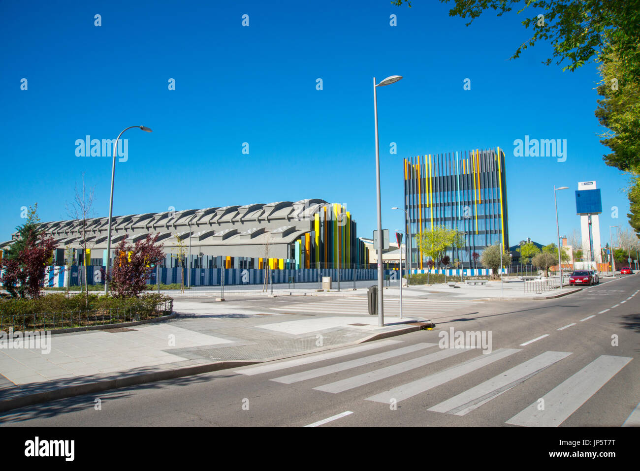 Kirchenschiff Boetticher, Innovation Campus Center. Villaverde Bezirk, Madrid, Spanien. Stockfoto