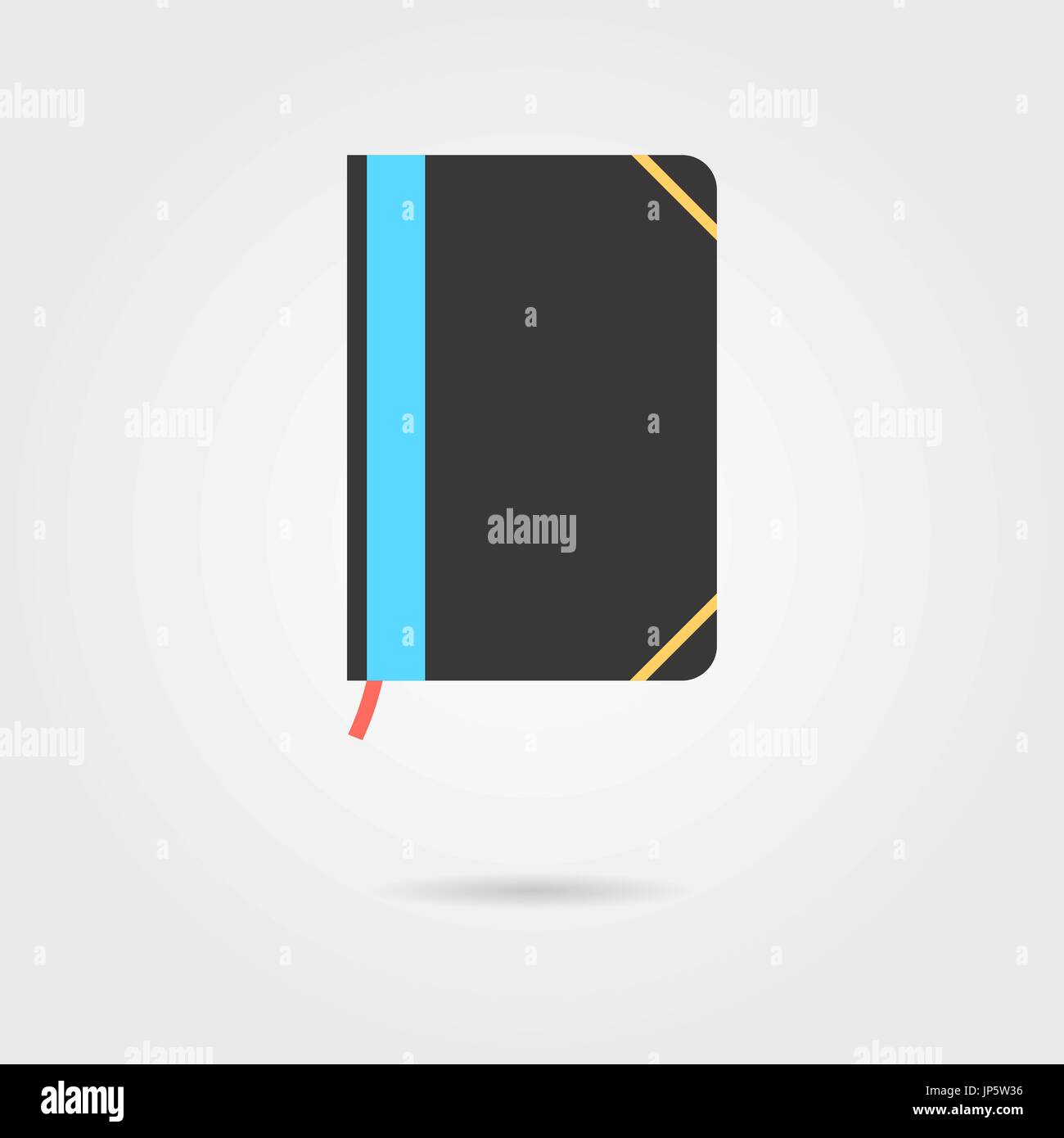 Notiz-Buch-Symbol mit Schatten Stock Vektor