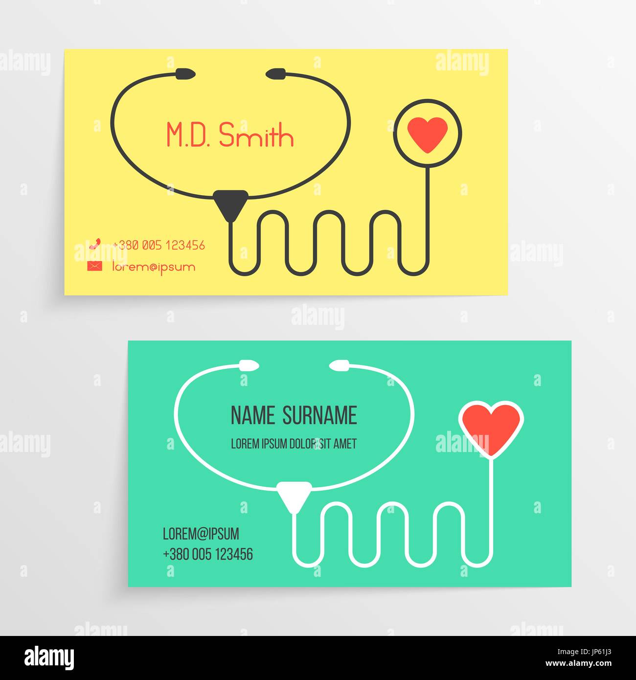 Kartenvorlage Arzt mit Stethoskop Symbol Stock Vektor