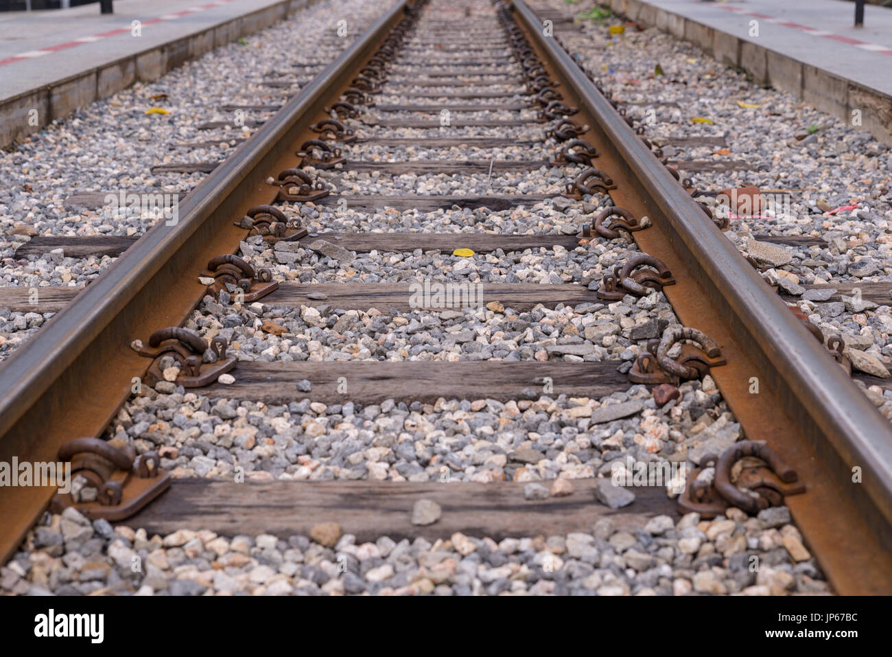 Schuss von Zug Eisenbahn hautnah Stockfoto