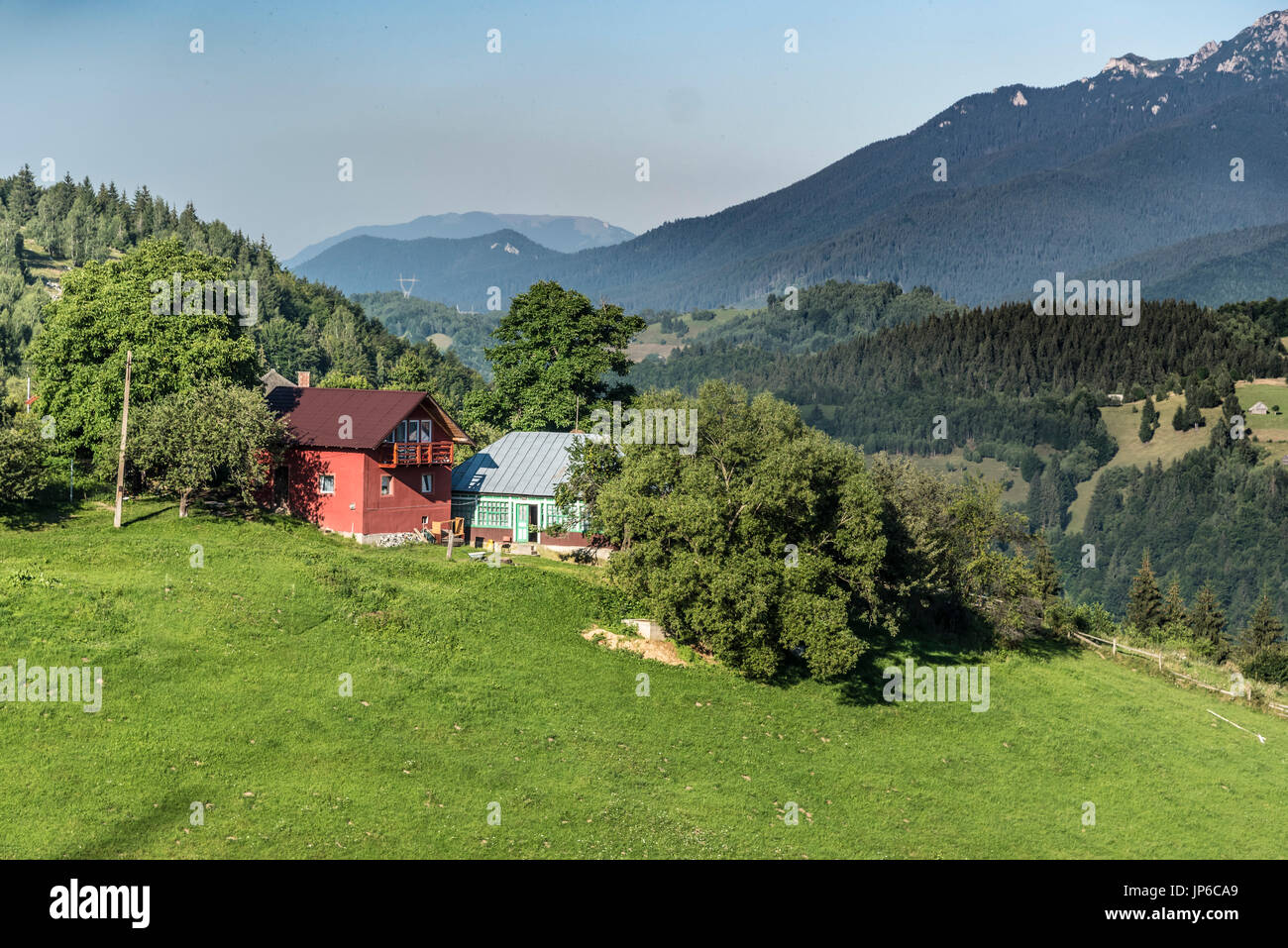 Landschaft auf Campulung - moeciu - Bran - Brasov, Rumänien Stockfoto