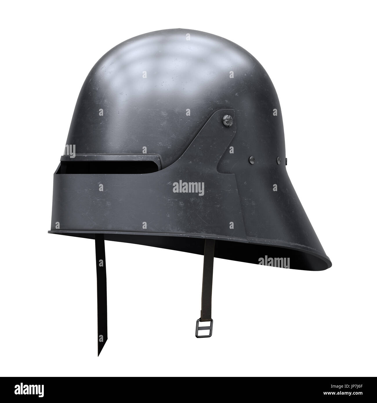 Mittelalterliche Ritter-Schaller Helm Stockfoto