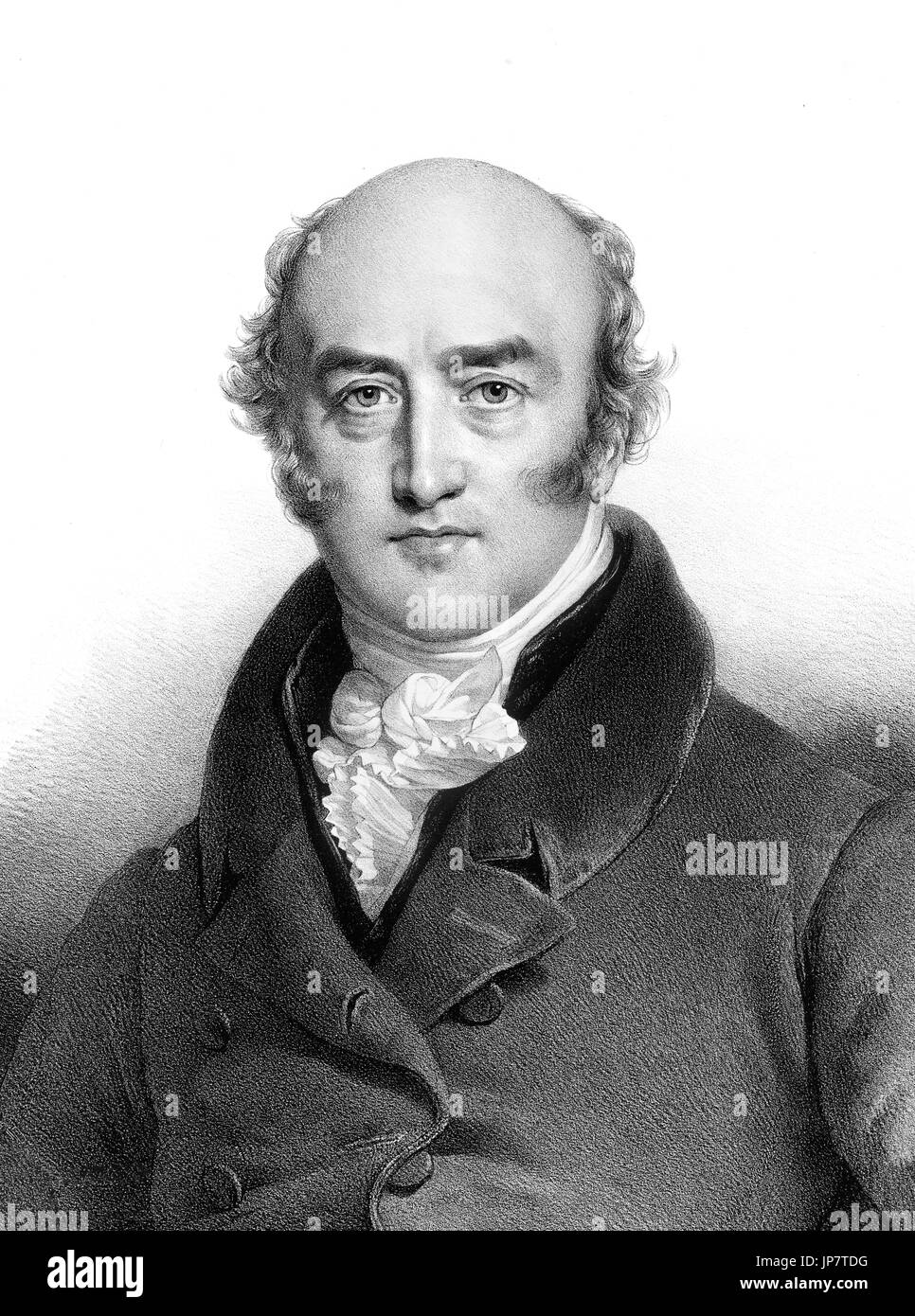 George Canning (1770-1827), Porträt des kürzesten, in dem britischen Premierminister. Von Charles Etienne Pierre Motte Lithographie, nach einem Gemälde von Henri Grevedon, 1827 Stockfoto