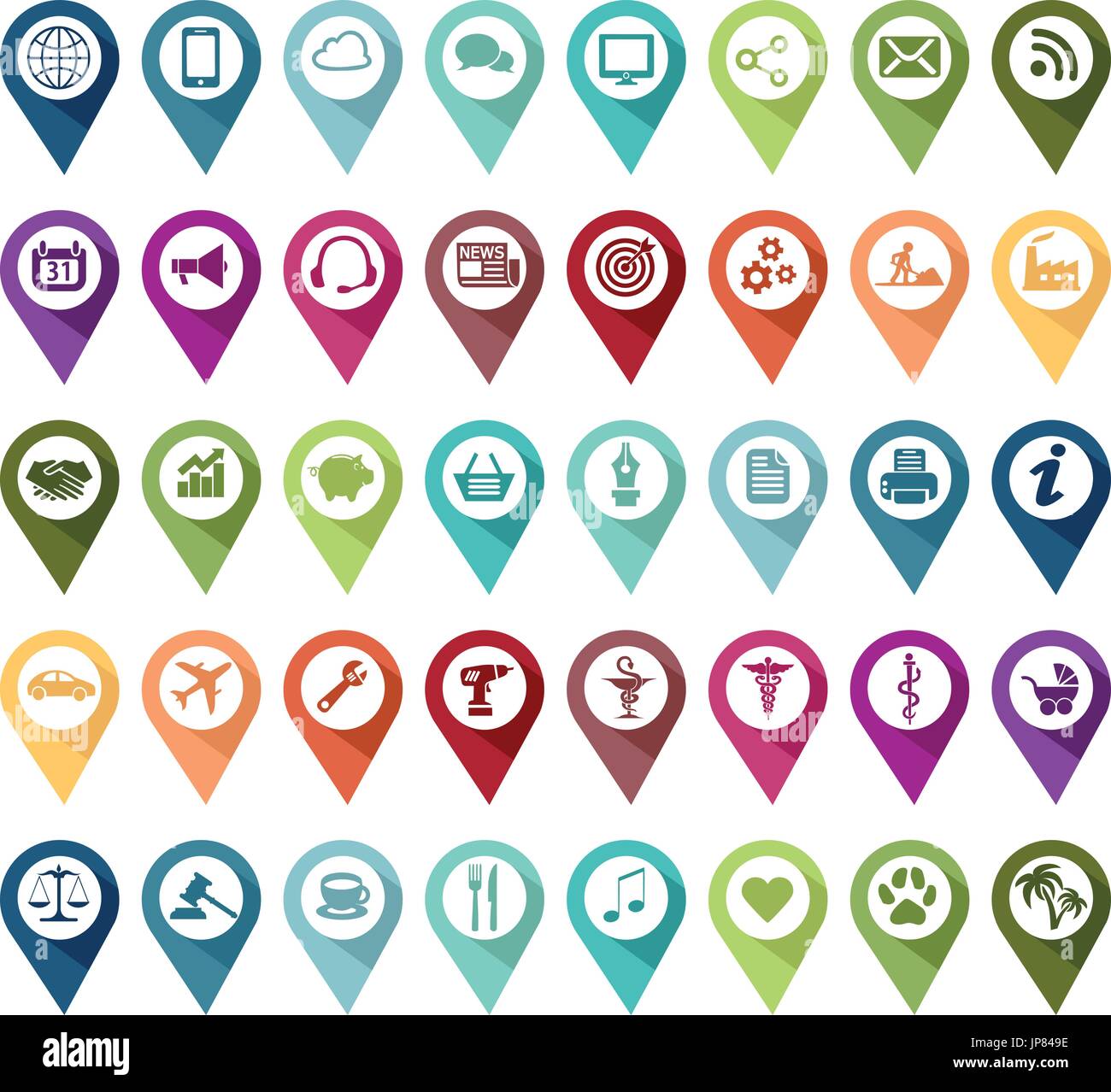 Bunte universelle Symbole Stock Vektor