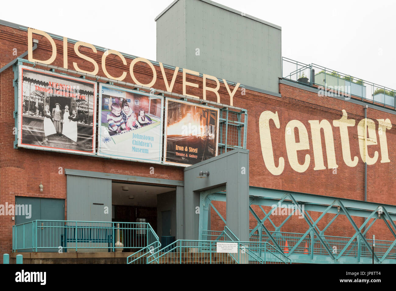 Johnstown, Pennsylvania - das Heritage Discovery Center. Das Zentrum ist in einer alten Brauereigebäude untergebracht. Stockfoto