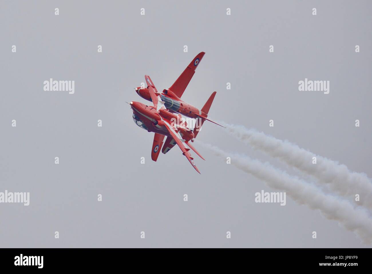 Zwei T1 Falken aus der Red Arrows Kunstflug Stockfoto