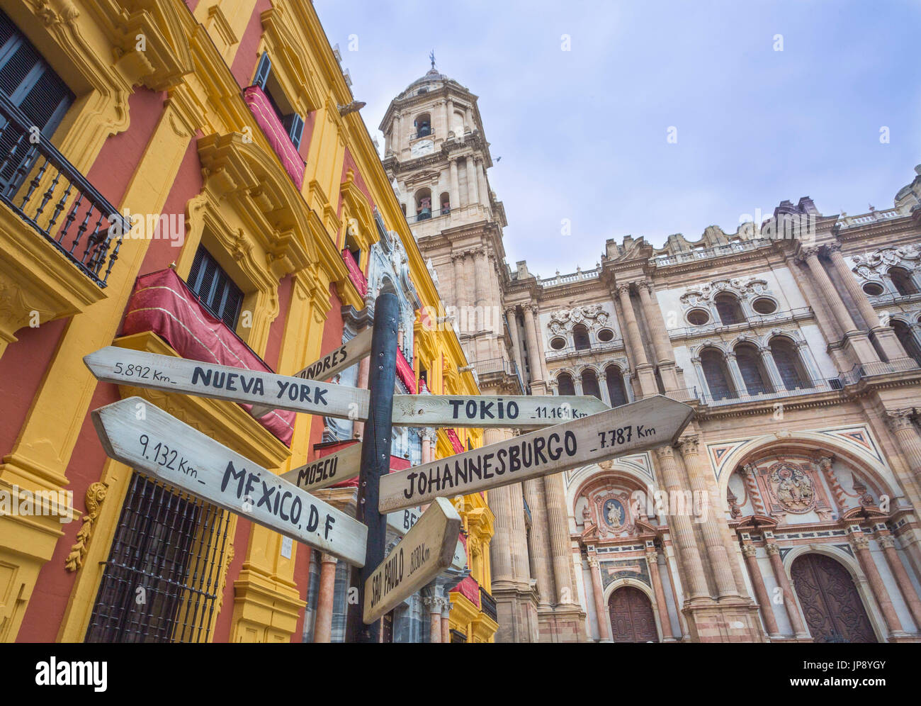 Spanien, Andalusien, Malaga Stadt, Domplatz Stockfoto