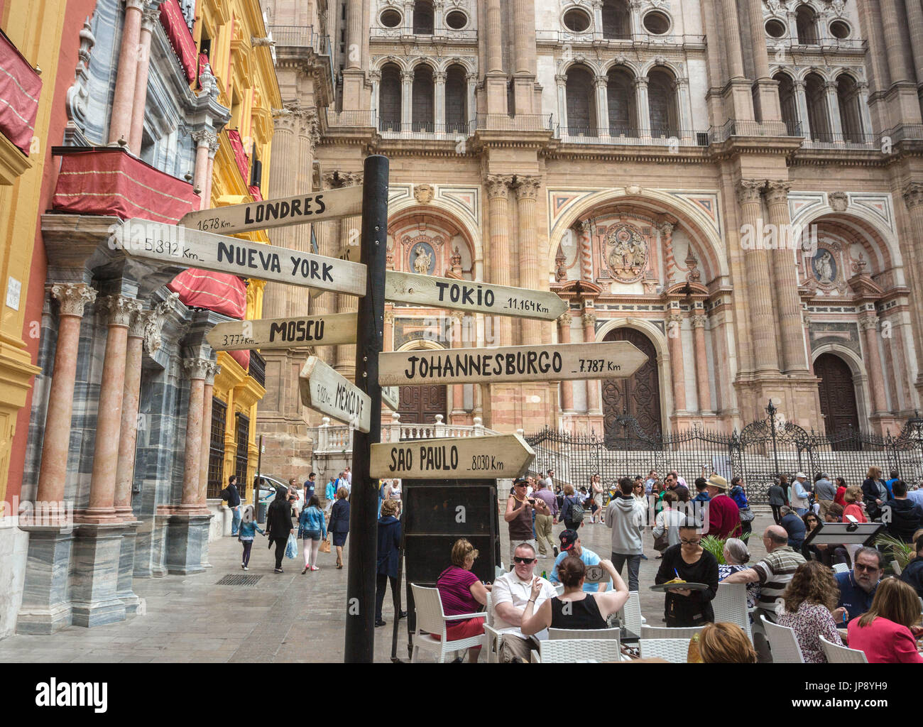 Spanien, Andalusien, Malaga Stadt, Domplatz Stockfoto