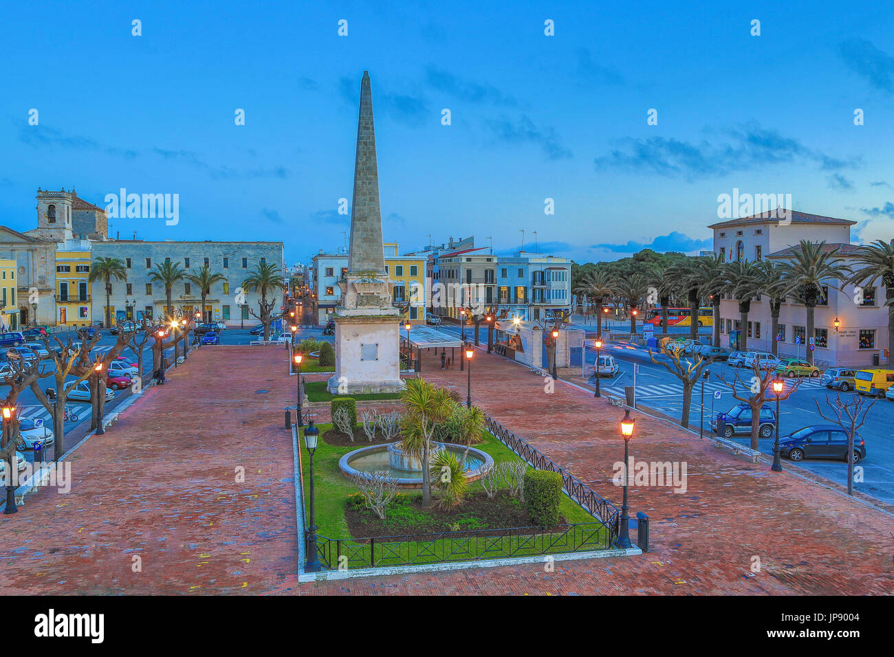 Spanien, Balearen Insel Menorca, Ciutadella Stadt geboren Square Stockfoto