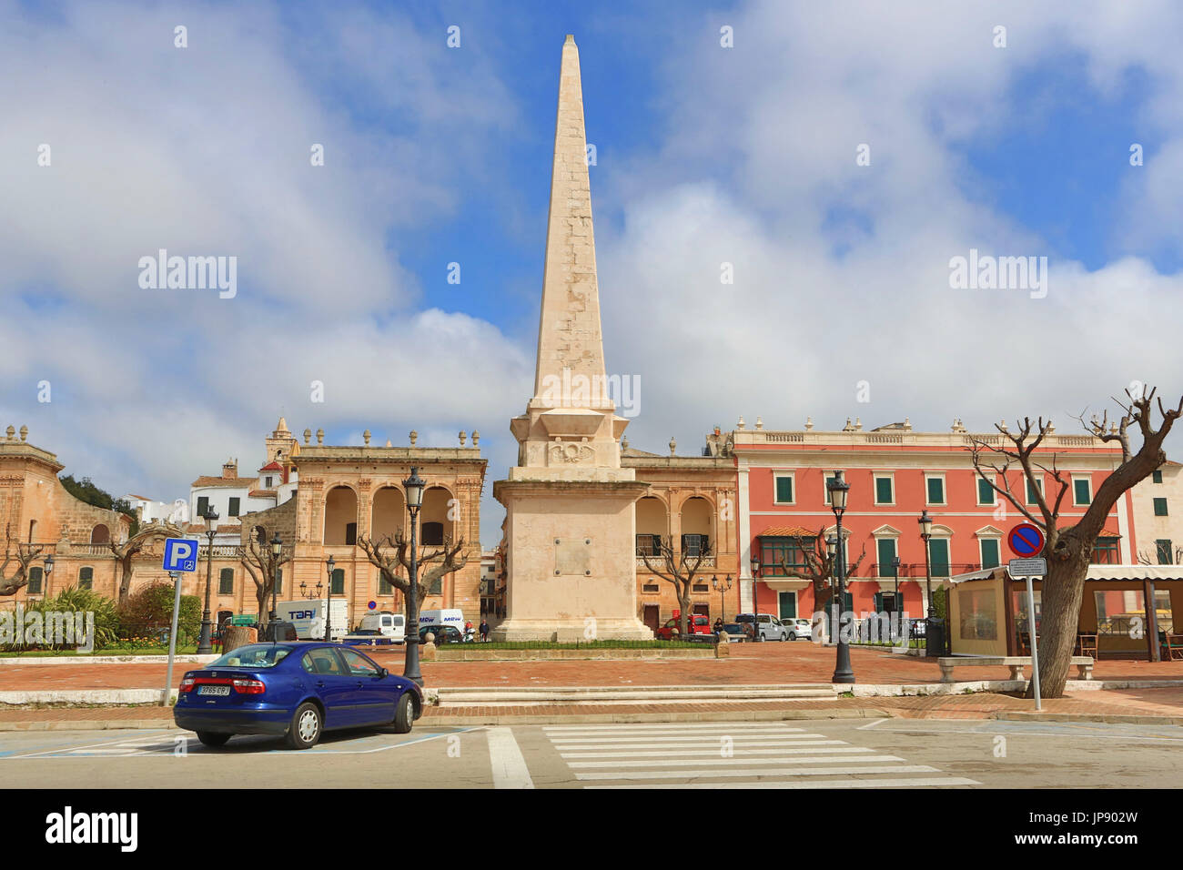 Spanien, Balearen, Menorca Insel, Ciutadella Stadt Ciutadella Altstadt, geboren Square Stockfoto