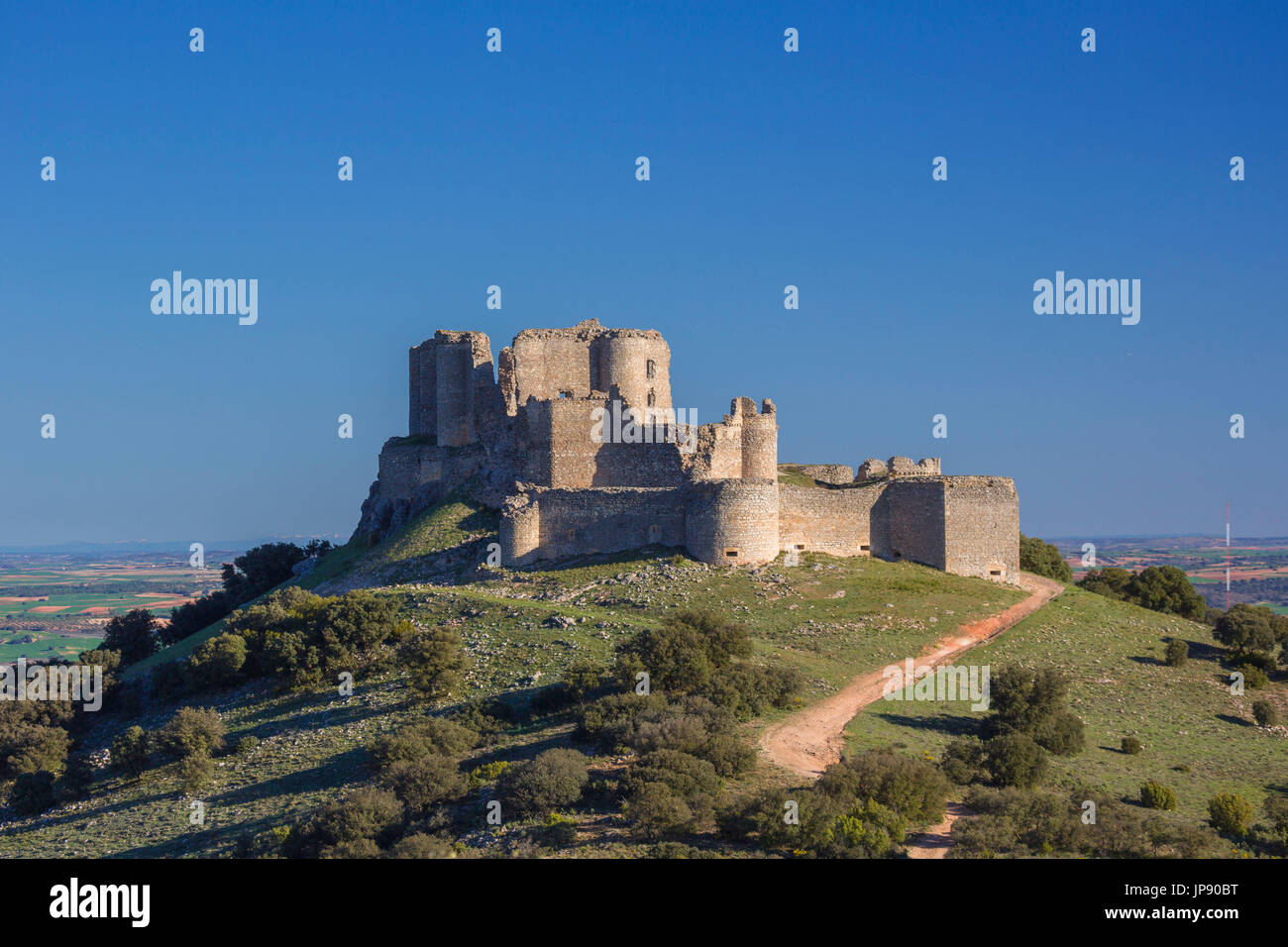 Spanien, Provinz Cuenca, Puebla de Almenara Festung Stockfoto