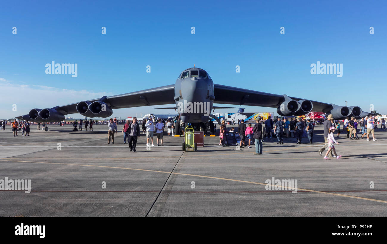 Boeing b-52 Stratofortress bei Flugschau, Homestead Air Force Base, Florida, USA, Stockfoto