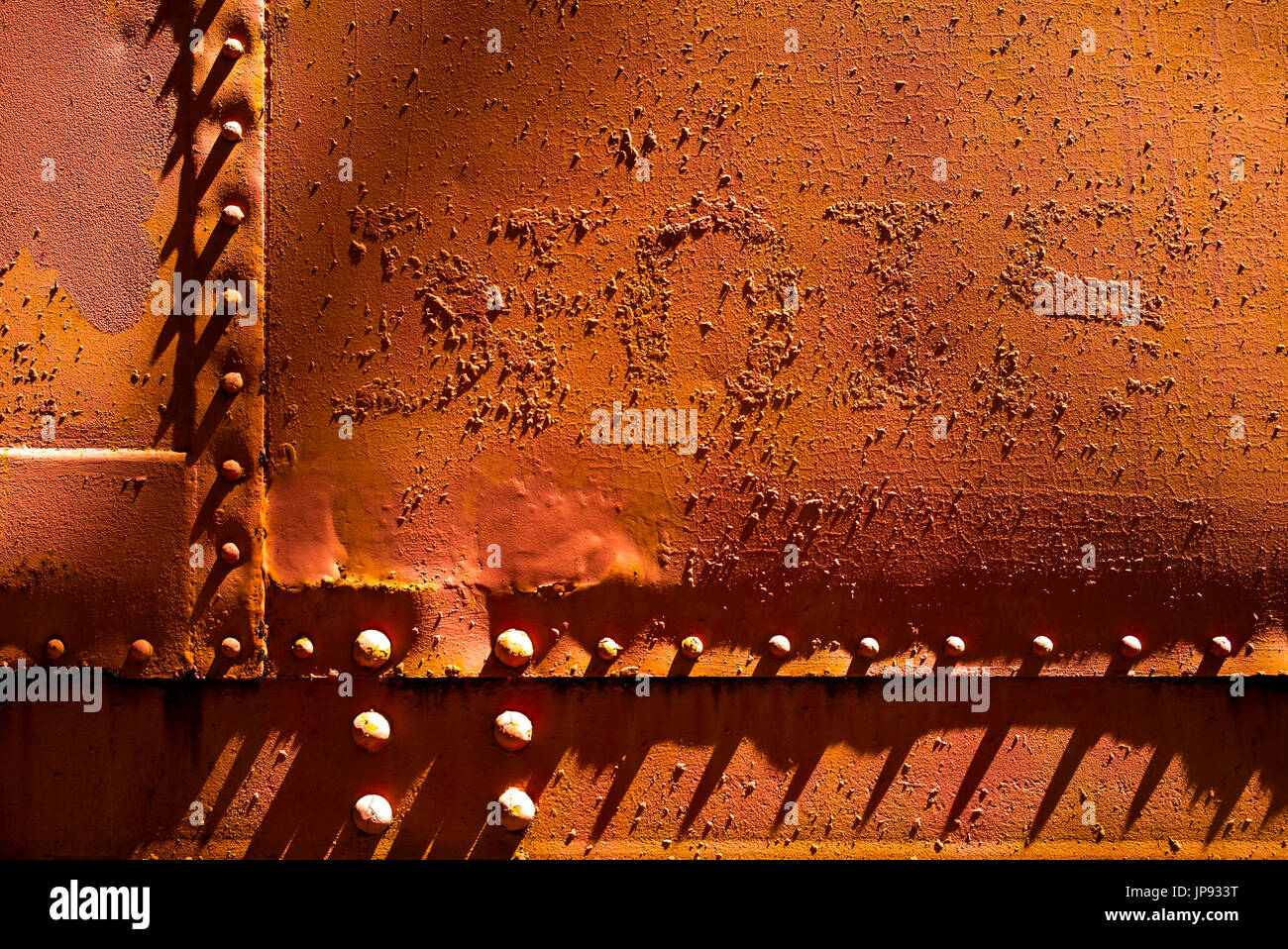 Schatten auf alten Zug Wagen, Eisenbahn-Museum, Miami, Florida, USA Stockfoto