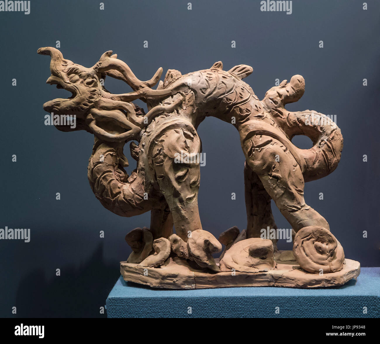Clay Drachen Figur, der Hauptstadt Museum, Peking, China Stockfoto