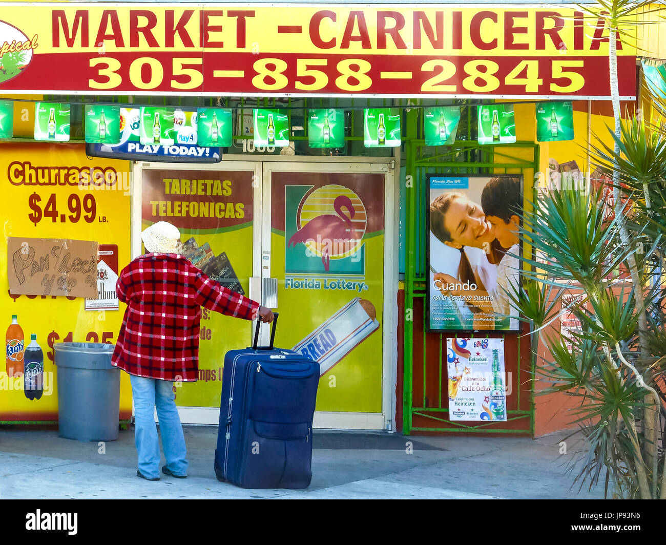 Lateinamerikanischen Markt, Calle Ocho, Miami, Florida, USA Stockfoto