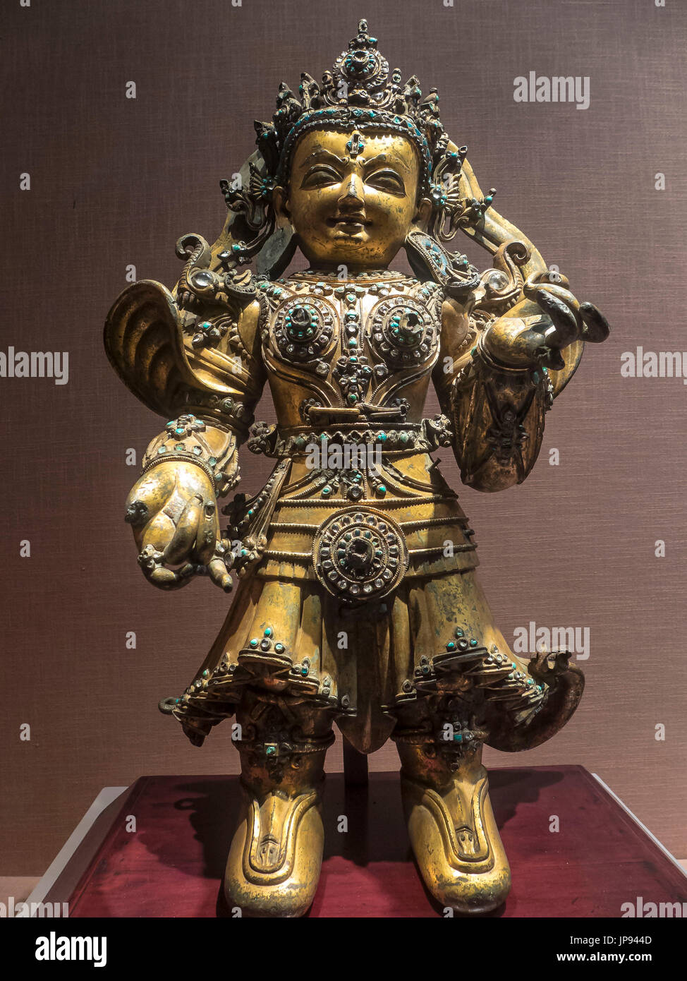 Statue von Dhrtarastra, (1368-1644 n. Chr.) die Hauptstadt Museum, Peking, China Stockfoto