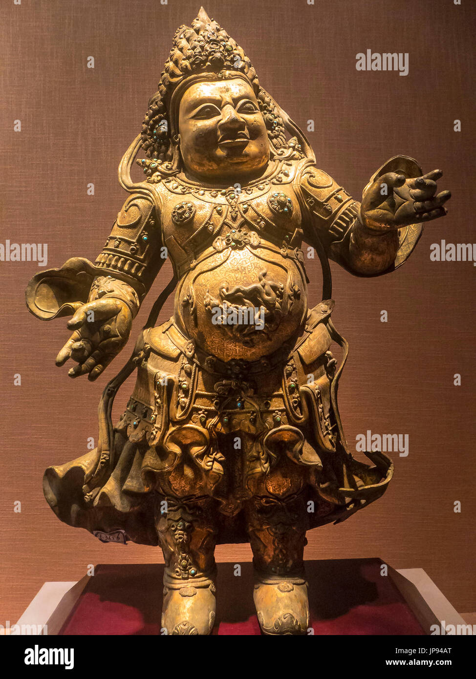 Satue Devaraja, Yuan Dynastie (1271-1368 n. Chr.) das Kapital Museum, Peking, China Stockfoto