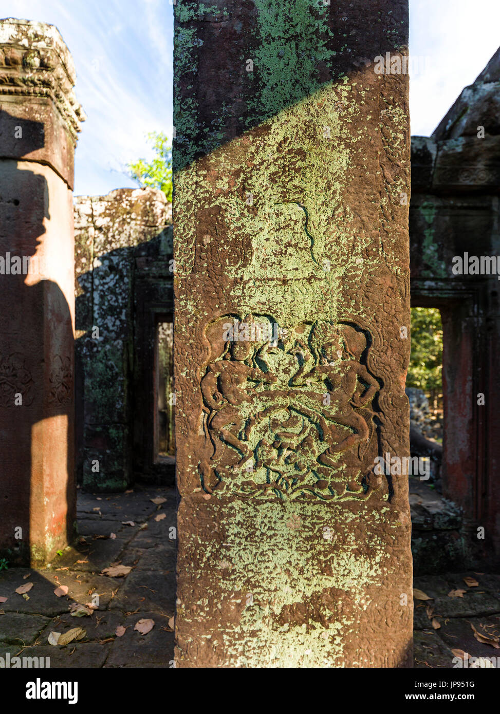 Apsaras, Bas entlastet, Bayon, Angkor Thom, Siem Reap, Kambodscha, Stockfoto