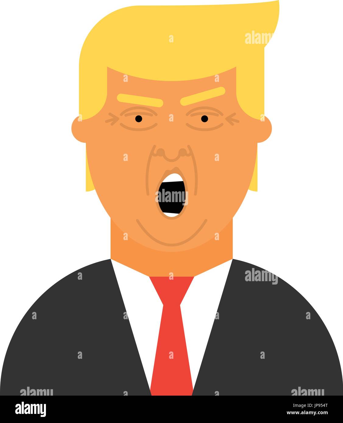 Donald Trump Vektor Icon. Flache Darstellung des Präsidenten der Vereinigten Staaten von Amerika. Stock Vektor