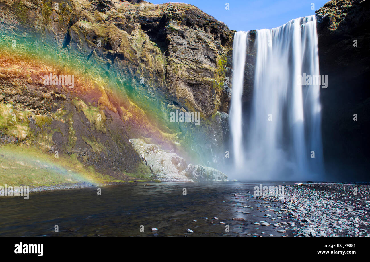 Skogafoss Wasserfall, Island Stockfoto