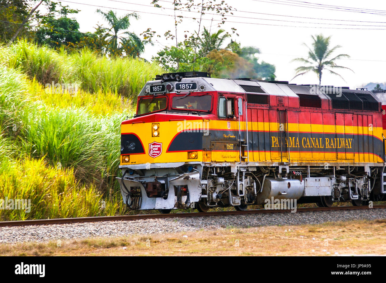 Panama Canal Railway locomitive Stockfoto
