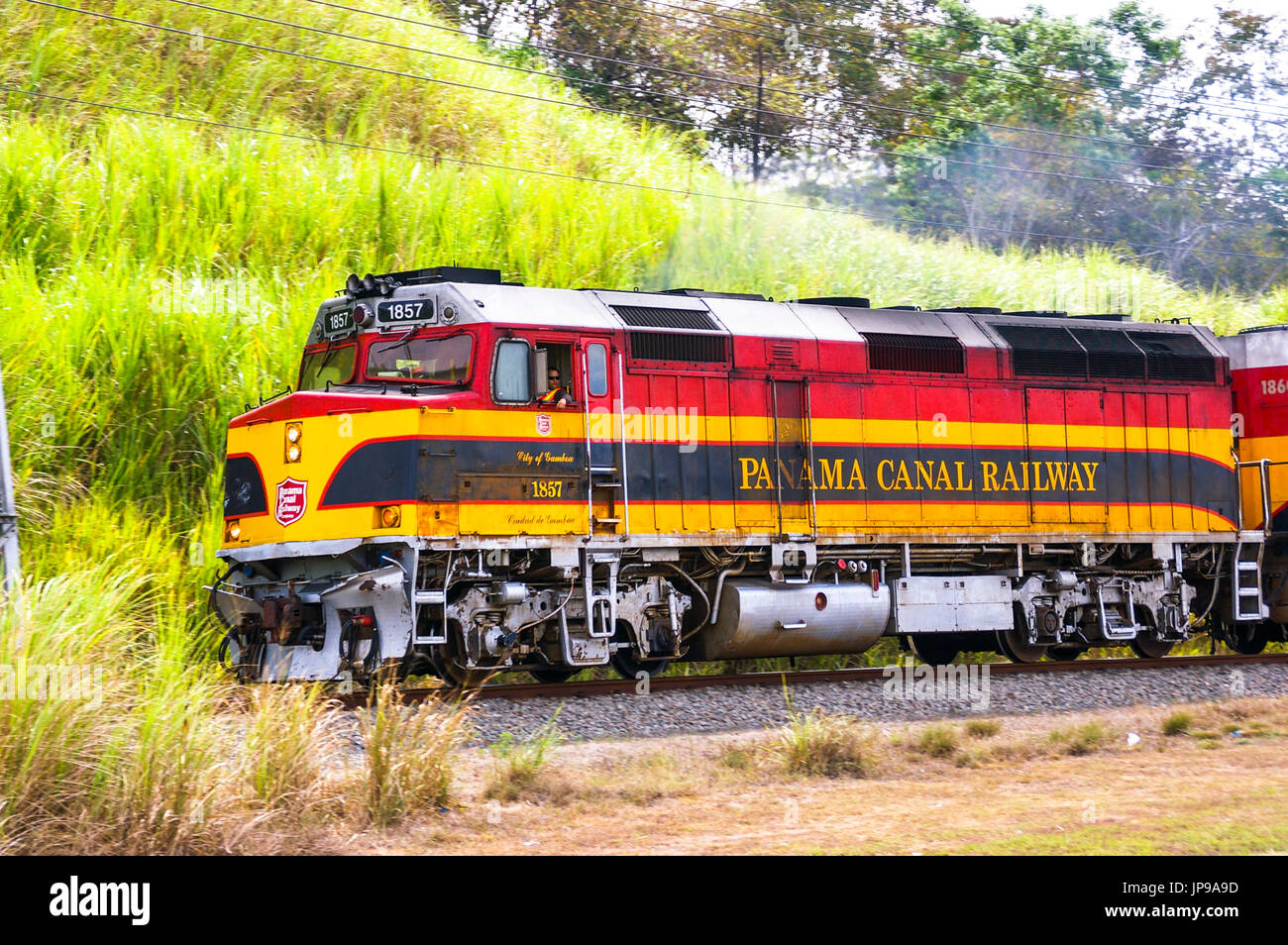 Panama Canal Railway locomitive Stockfoto
