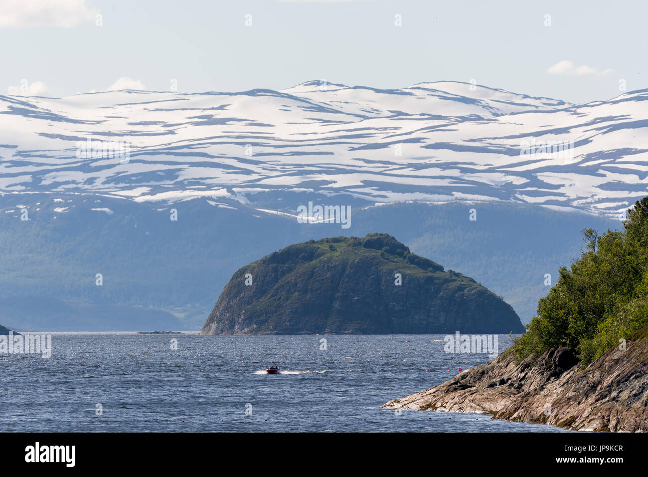 Boot schnell fahren im Ozean Stockfoto