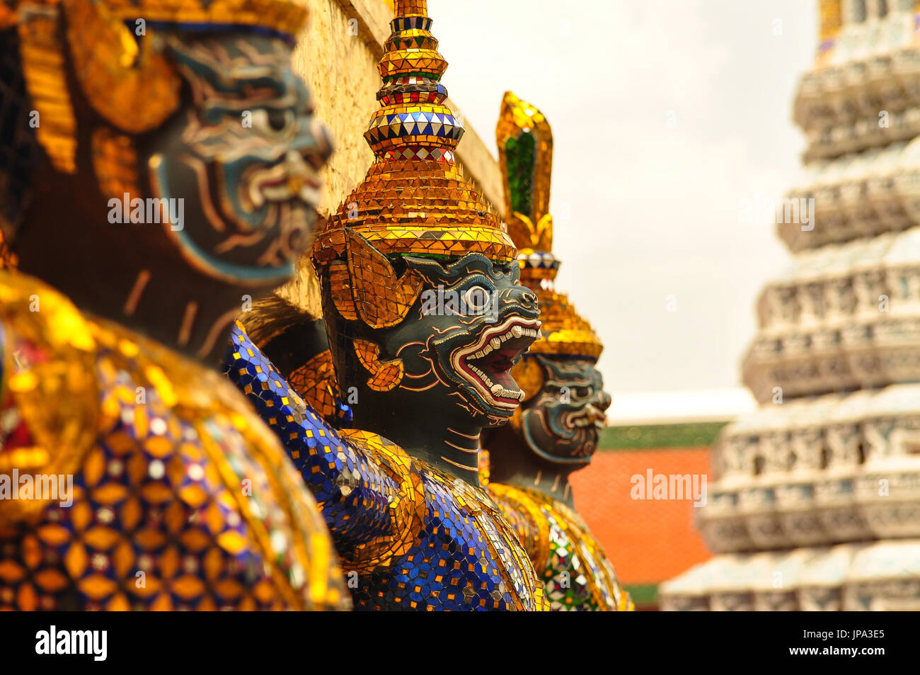 der Dämon Wächter, Bewachung der buddhistischen Tempel in den großen Palast, Bangkok Stockfoto