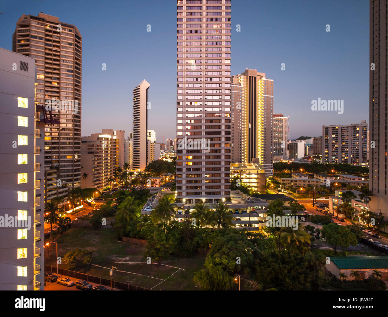 Gebäude von Honolulu, Hawaii, USA Stockfoto