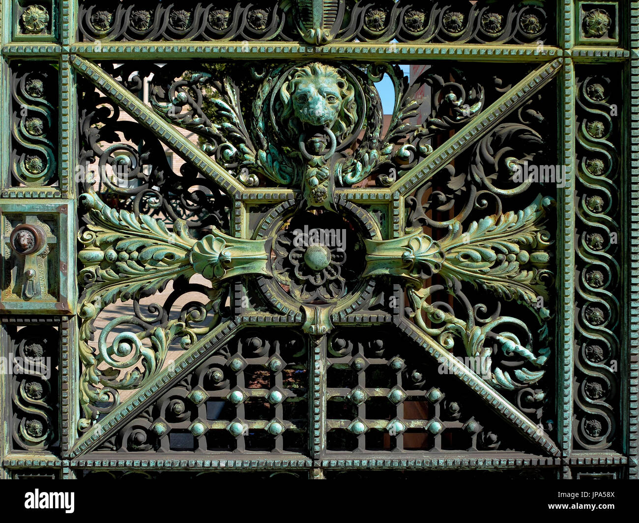 Detail eines Zauns, San Francisco, Kalifornien, USA Stockfoto